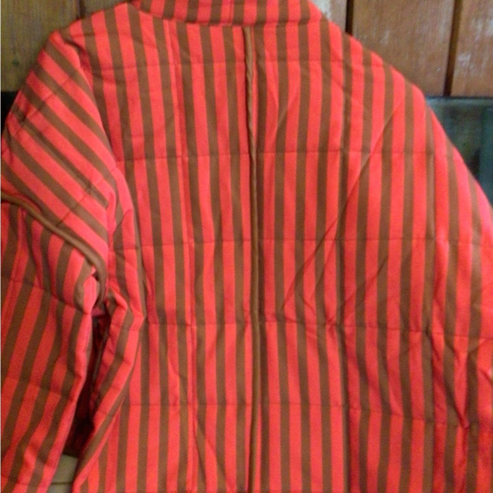 2 left♥️♥️♥️Boho rusty red and cocoa Striped Quilted Jacket - Picture 5 of 8